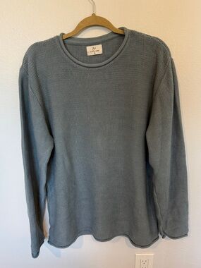 French Light Blue Men's Knit Crewneck Sweater